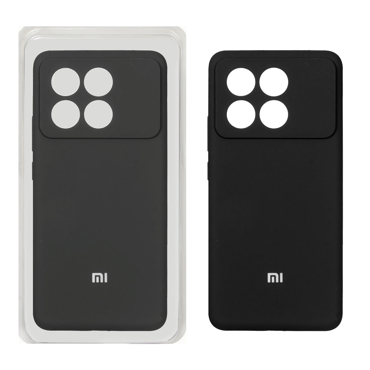 قاب سیلیکونی پاک کنی محافظ لنزدار اورجینال Xiaomi Poco X6 Pro 5G / Redmi K70E - مشکی (پک اصلی)