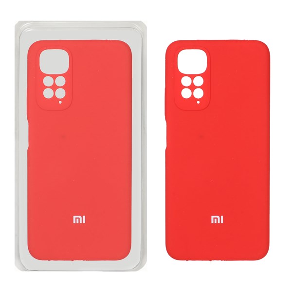 قاب سیلیکونی پاک کنی محافظ لنزدار اورجینال Xiaomi Redmi Note 11 4G / Redmi Note 11S - قرمز (پک اصلی)