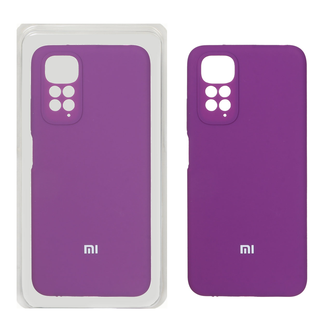 قاب سیلیکونی پاک کنی محافظ لنزدار اورجینال Xiaomi Redmi Note 11 4G / Redmi Note 11S - ارغوانی (پک اصلی)