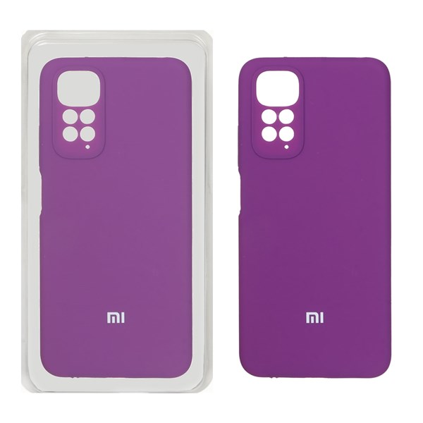 قاب سیلیکونی پاک کنی محافظ لنزدار اورجینال Xiaomi Redmi Note 11 4G / Redmi Note 11S - ارغوانی (پک اصلی)
