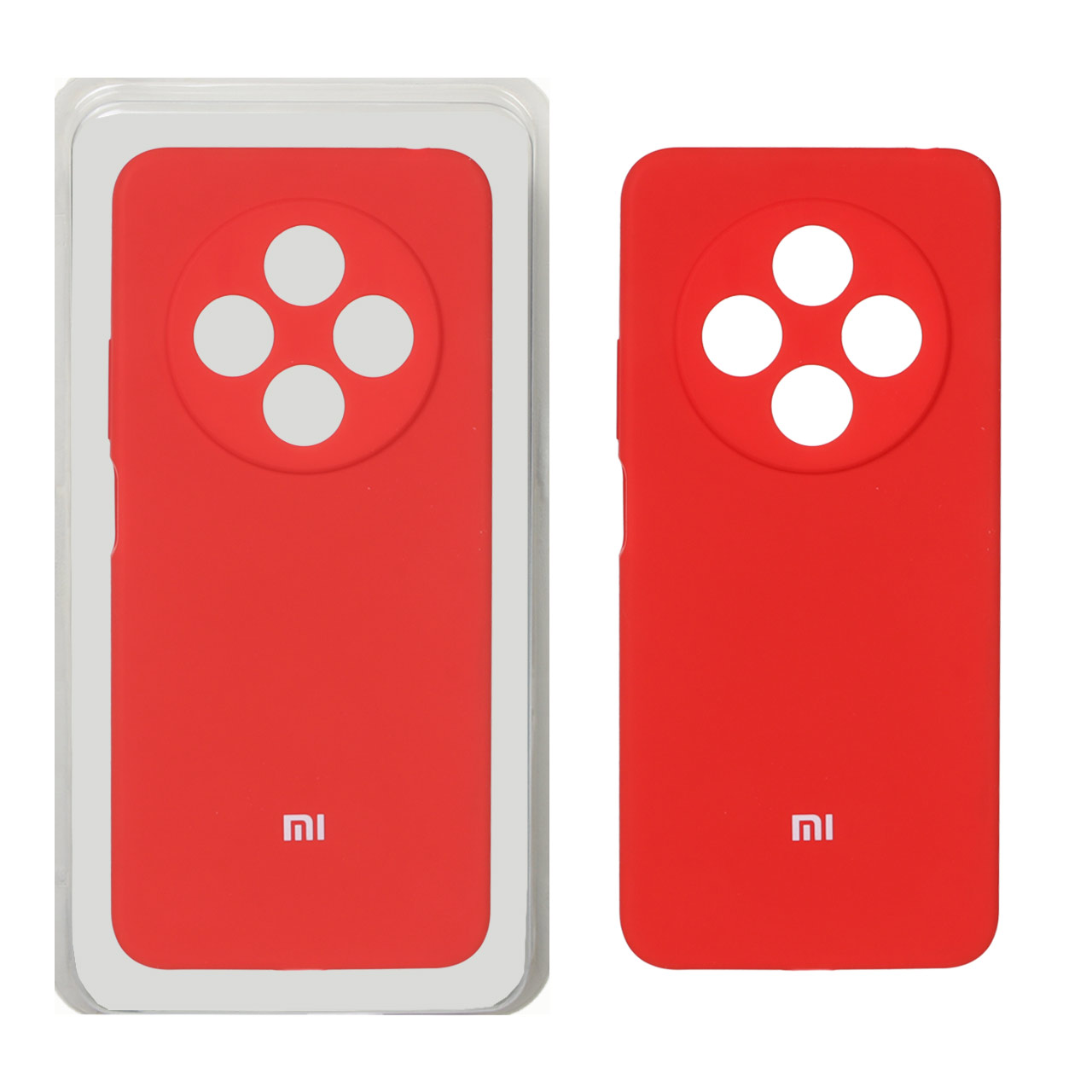 قاب سیلیکونی پاک کنی محافظ لنزدار اورجینال Xiaomi Redmi 14C / Redmi A4 / Poco C75 - قرمز (پک اصلی)