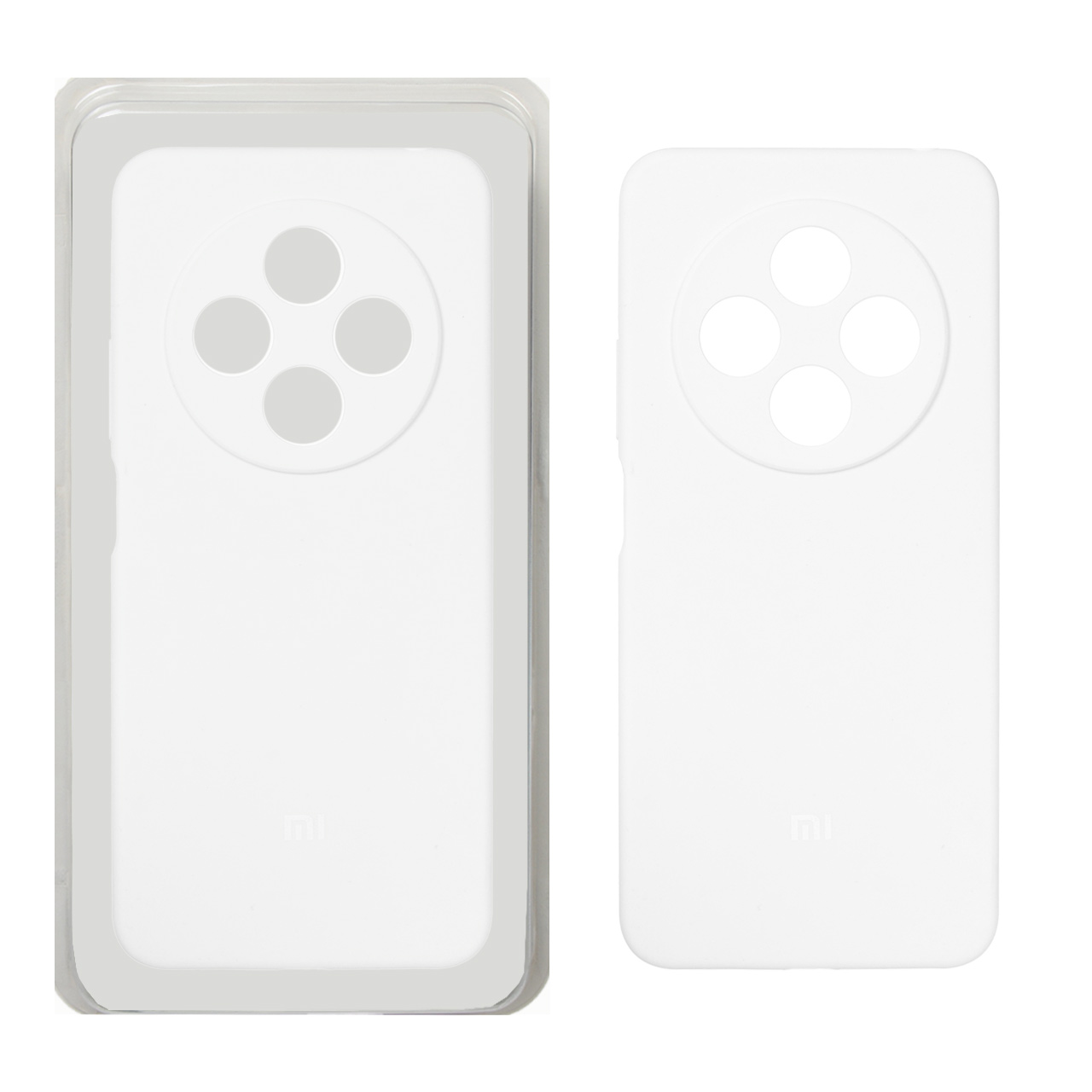 قاب سیلیکونی پاک کنی محافظ لنزدار اورجینال Xiaomi Redmi 14C / Redmi A4 / Poco C75 - سفید (پک اصلی)