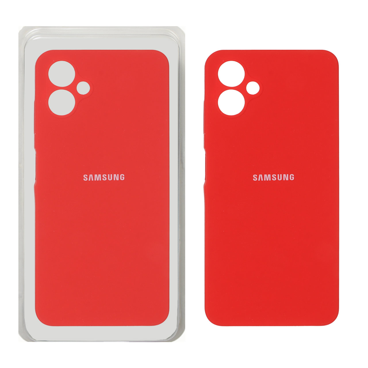 قاب سیلیکونی پاک کنی محافظ لنزدار اورجینال Samsung Galaxy A06 - قرمز (پک اصلی)