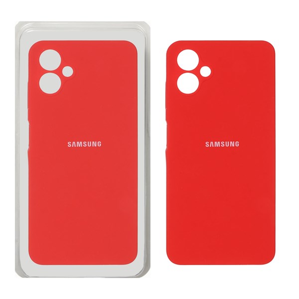 قاب سیلیکونی پاک کنی محافظ لنزدار اورجینال Samsung Galaxy A06 - قرمز (پک اصلی)