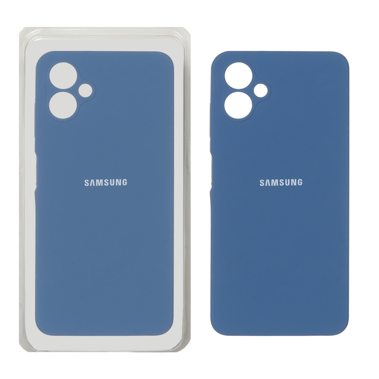 قاب سیلیکونی پاک کنی محافظ لنزدار اورجینال Samsung Galaxy A06 - آبی تیره (پک اصلی)