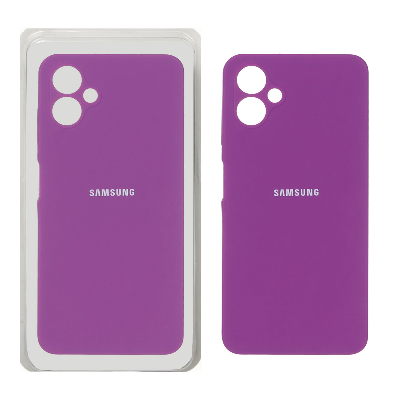 قاب سیلیکونی پاک کنی محافظ لنزدار اورجینال Samsung Galaxy A06 - ارغوانی (پک اصلی)