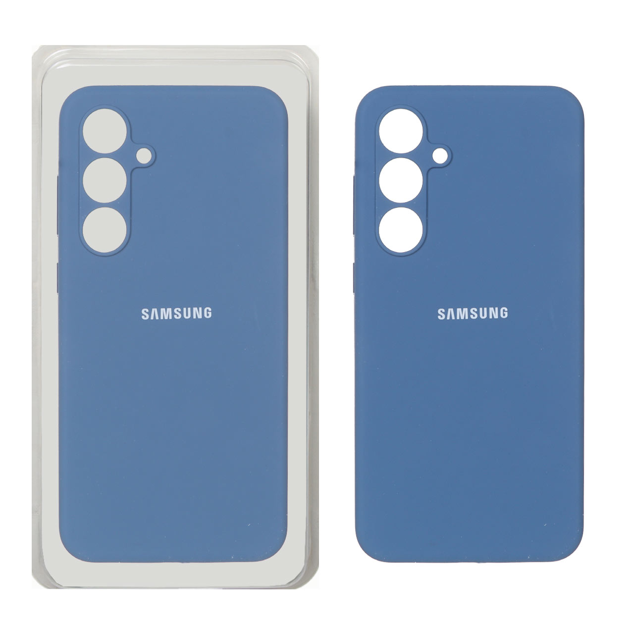 قاب سیلیکونی پاک کنی محافظ لنزدار اورجینال Samsung Galaxy S24 FE - آبی تیره (پک اصلی)