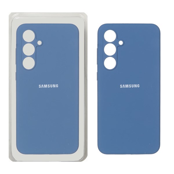 قاب سیلیکونی پاک کنی محافظ لنزدار اورجینال Samsung Galaxy S24 FE - آبی تیره (پک اصلی)