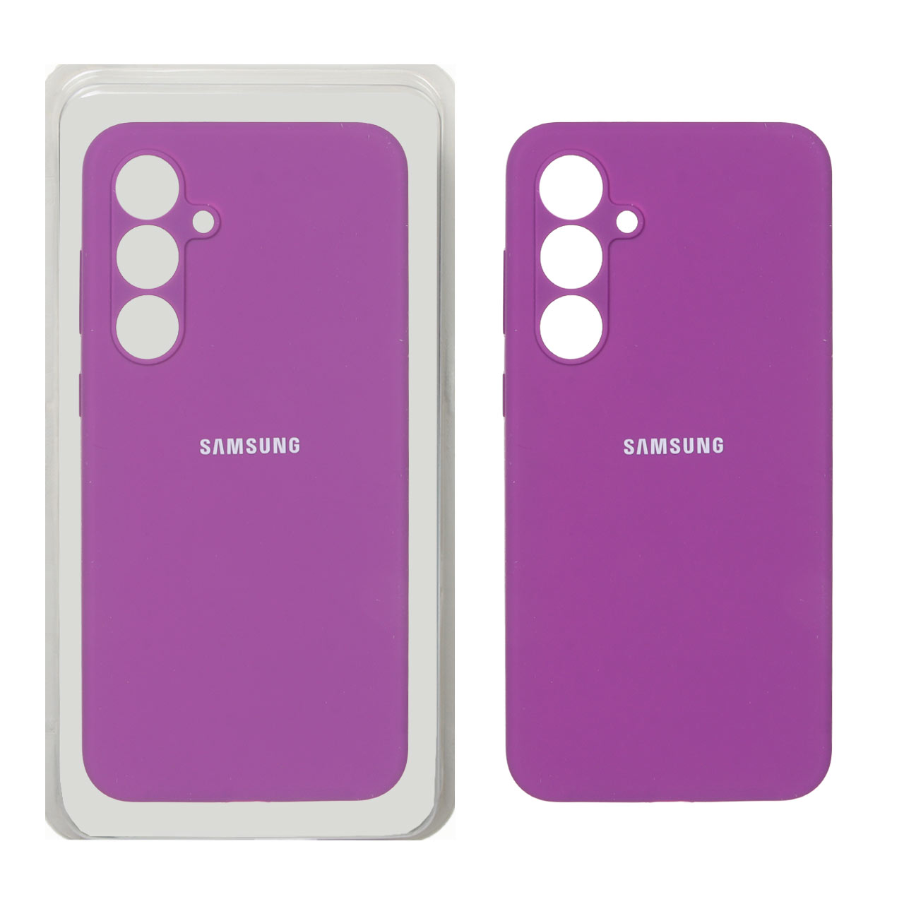 قاب سیلیکونی پاک کنی محافظ لنزدار اورجینال Samsung Galaxy S24 FE - ارغوانی (پک اصلی)