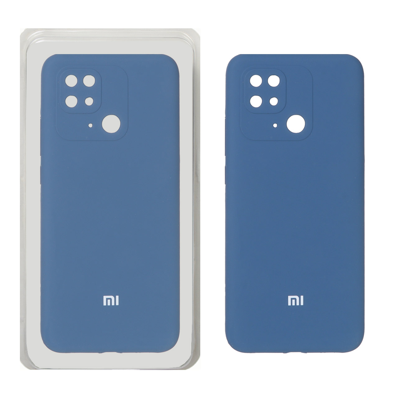 قاب سیلیکونی پاک کنی محافظ لنزدار اورجینال Xiaomi Redmi 10C / Redmi 10 Power / Poco C40 - آبی تیره (پک اصلی)