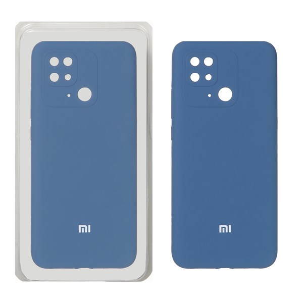قاب سیلیکونی پاک کنی محافظ لنزدار اورجینال Xiaomi Redmi 10C / Redmi 10 Power / Poco C40 - آبی تیره (پک اصلی)