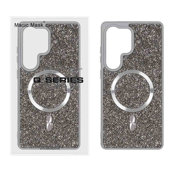 قاب اورجینال دیاموند Magsafe مدل Samsung Galaxy S25 Ultra - نقره ای (پک دار)