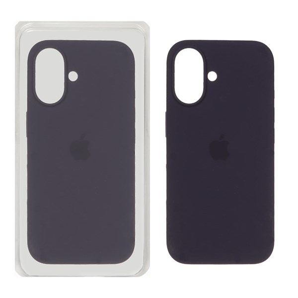 قاب سیلیکونی پاک کنی اورجینال Apple iPhone 16 - بنفش تیره (پک اصلی)