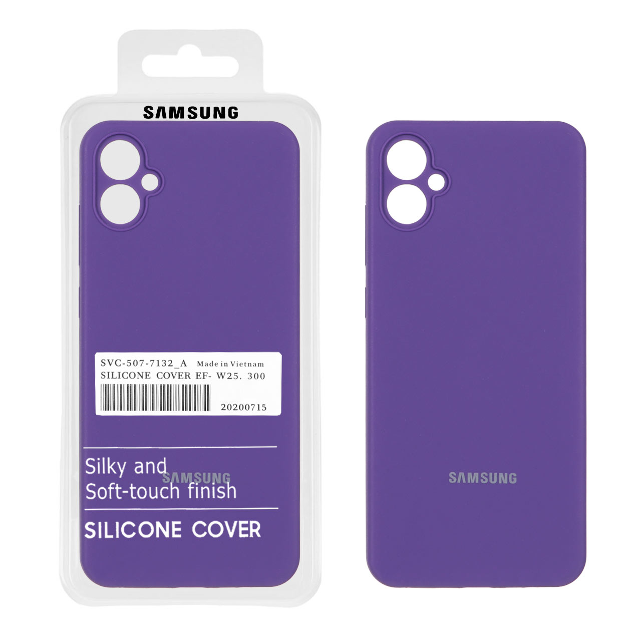 قاب سیلیکونی پاک کنی اورجینال درجه یک Samsung Galaxy A05 - بنفش (پک دار)