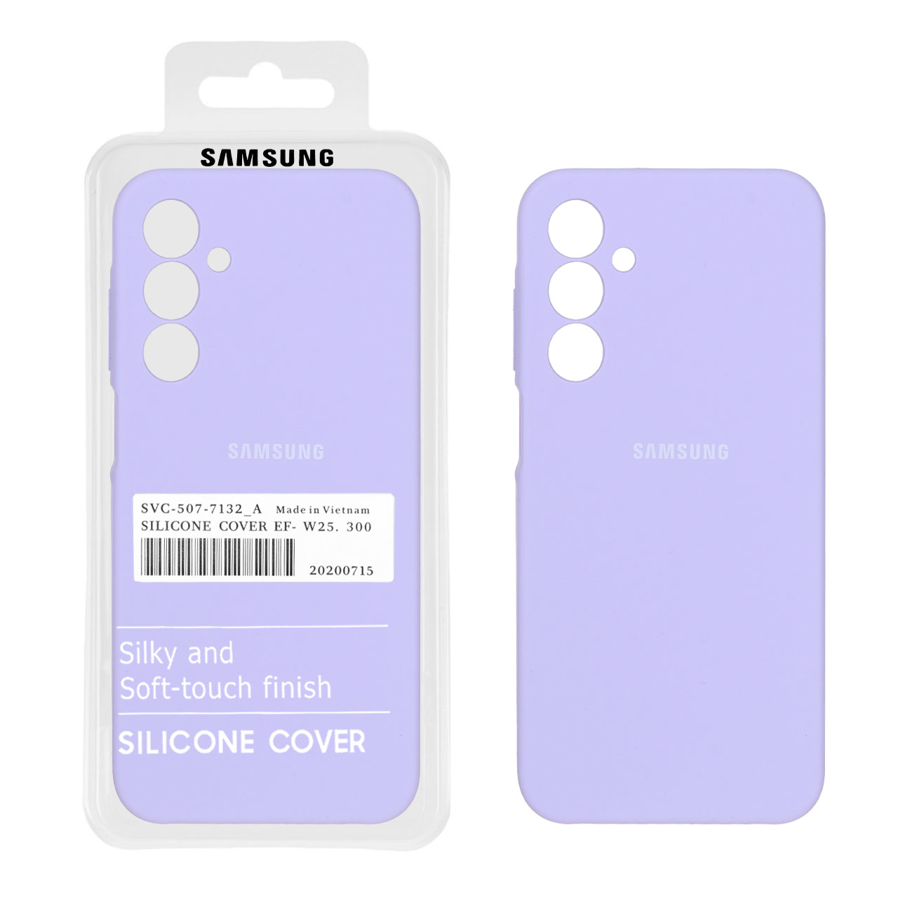 قاب سیلیکونی پاک کنی اورجینال درجه یک Samsung Galaxy A25 5G - یاسی روشن(پک دار)