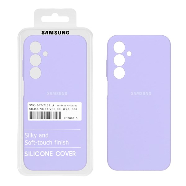 قاب سیلیکونی پاک کنی اورجینال درجه یک Samsung Galaxy A25 5G - یاسی روشن(پک دار)