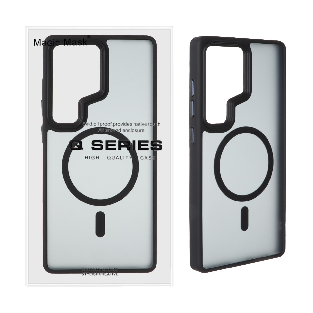 قاب اورجینال Magic Mask مات Magsafe مدل  Samsung Galaxy S25 Ultra - مشکی (پک دار)