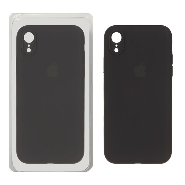 قاب سیلیکونی پاک کنی محافظ لنزدار اورجینال Apple iPhone XR - مشکی (پک اصلی)
