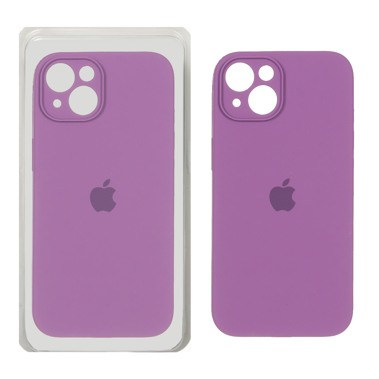 قاب سیلیکونی پاک کنی محافظ لنزدار اورجینال Apple iPhone 13 / iPhone 14 - ارغوانی (پک اصلی)