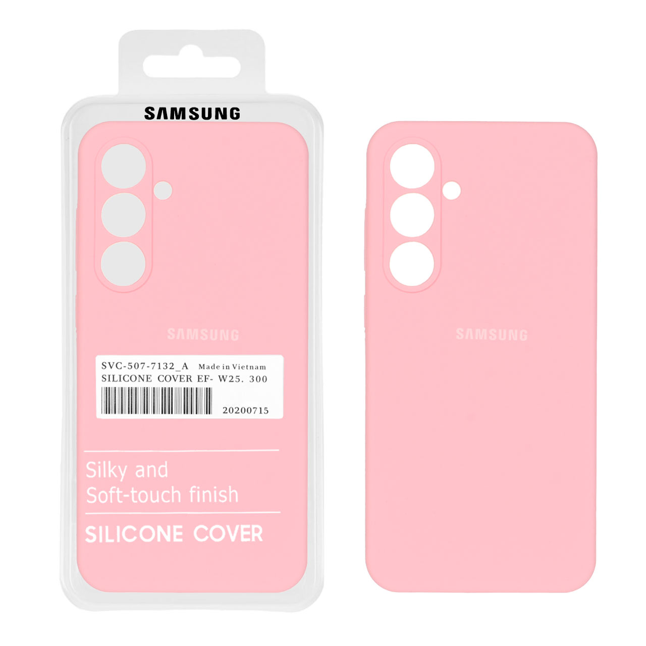 قاب سیلیکونی پاک کنی اورجینال درجه یک Samsung Galaxy S24 FE - صورتی  (پک دار)