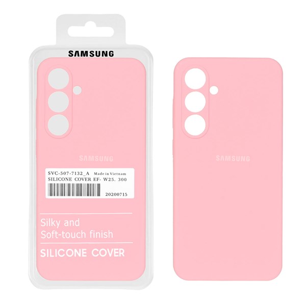 قاب سیلیکونی پاک کنی اورجینال درجه یک Samsung Galaxy S24 FE - صورتی  (پک دار)