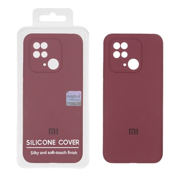 قاب سیلیکونی پاک کنی اورجینال Master Quality مدل Xiaomi Redmi 10C / Redmi 10 Power / Poco C40 - زرشکی (پک دار)
