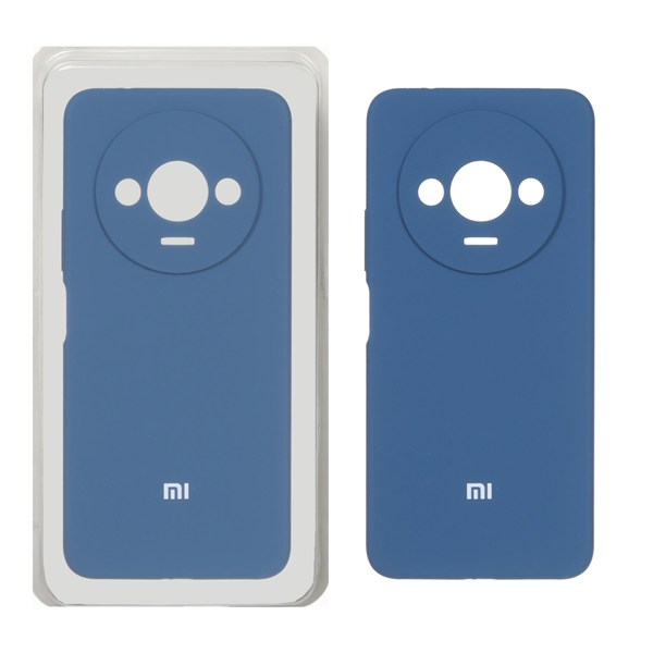 قاب سیلیکونی پاک کنی محافظ لنزدار اورجینال Xiaomi Redmi A3 / A3x / Poco C61 - آبی تیره (پک دار)