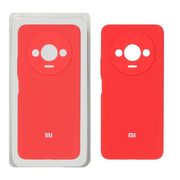 قاب سیلیکونی پاک کنی محافظ لنزدار اورجینال Xiaomi Redmi A3 / A3x / Poco C61 - قرمز (پک دار)