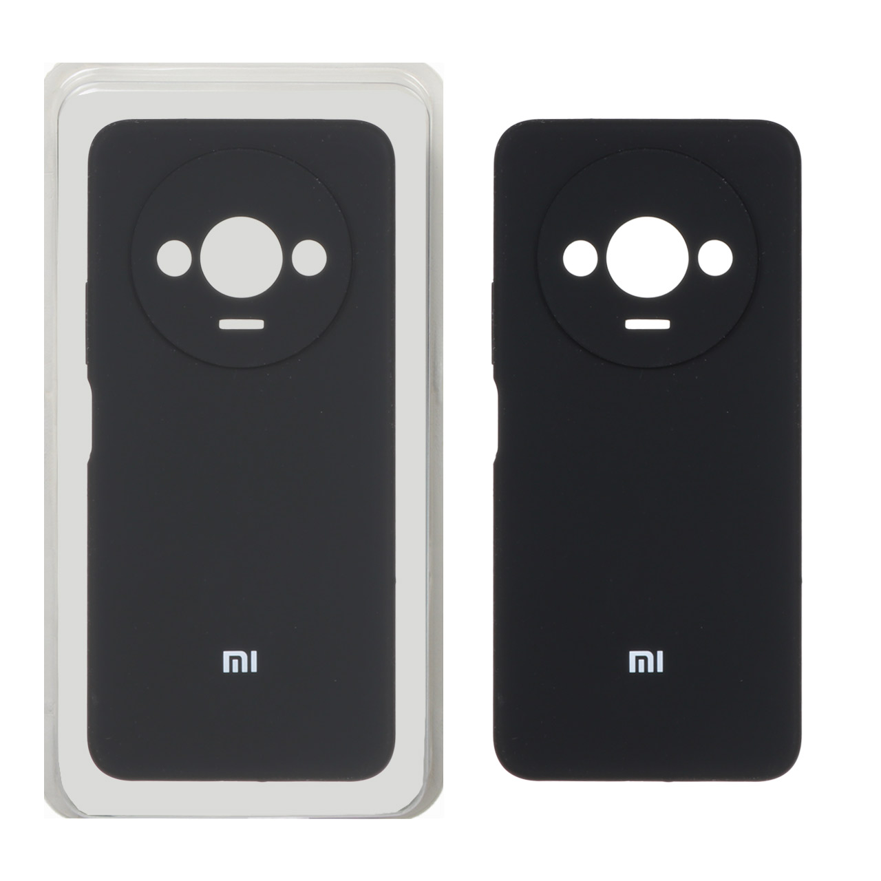 قاب سیلیکونی پاک کنی محافظ لنزدار اورجینال Xiaomi Redmi A3 / A3x / Poco C61 - مشکی (پک دار)