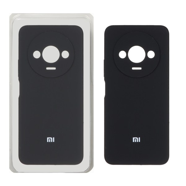 قاب سیلیکونی پاک کنی محافظ لنزدار اورجینال Xiaomi Redmi A3 / A3x / Poco C61 - مشکی (پک دار)