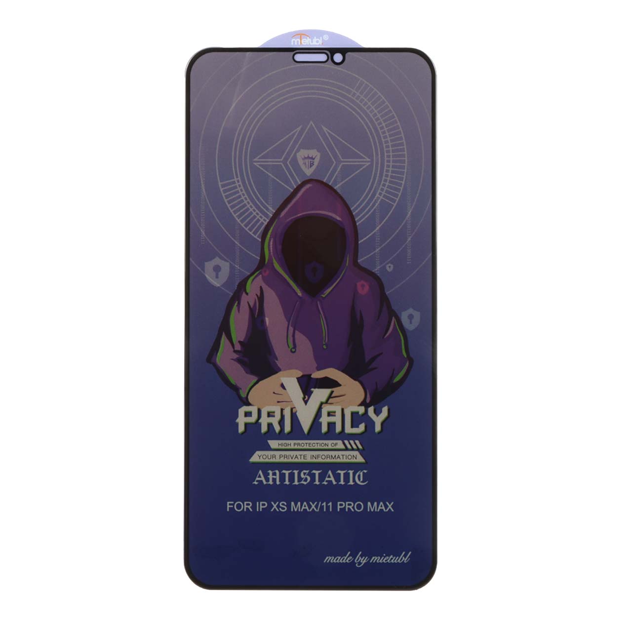 محافظ صفحه نمایش شیشه ای Full Cover Mietubl Anti Static Privacy مدل Apple iPhone 11 Pro Max / iPhone X Max / iPhone Xs Max