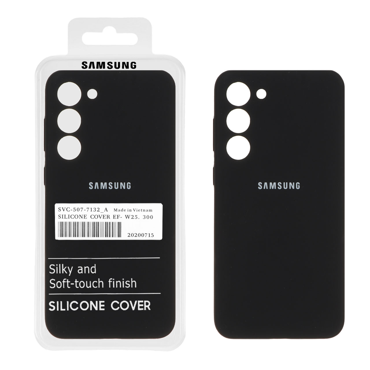 قاب سیلیکونی پاک کنی اورجینال درجه یک Samsung Galaxy S23 Plus - مشکی (پک دار)