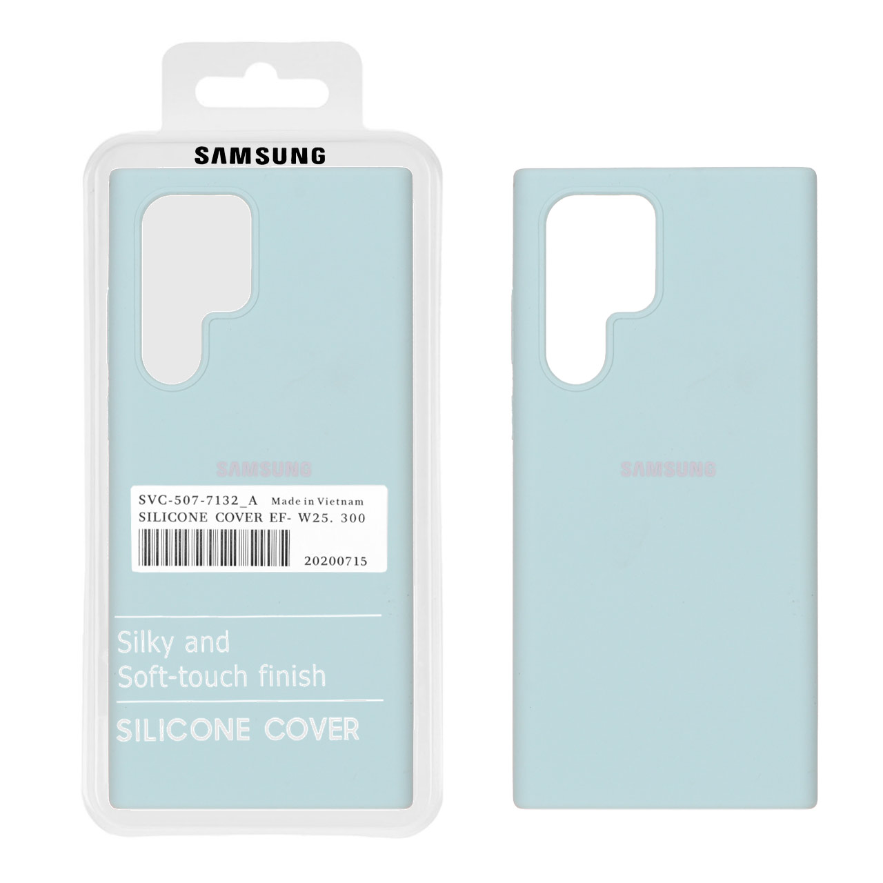 قاب سیلیکونی پاک کنی اورجینال درجه یک Samsung Galaxy S22 Ultra - سبز روشن (پک دار)