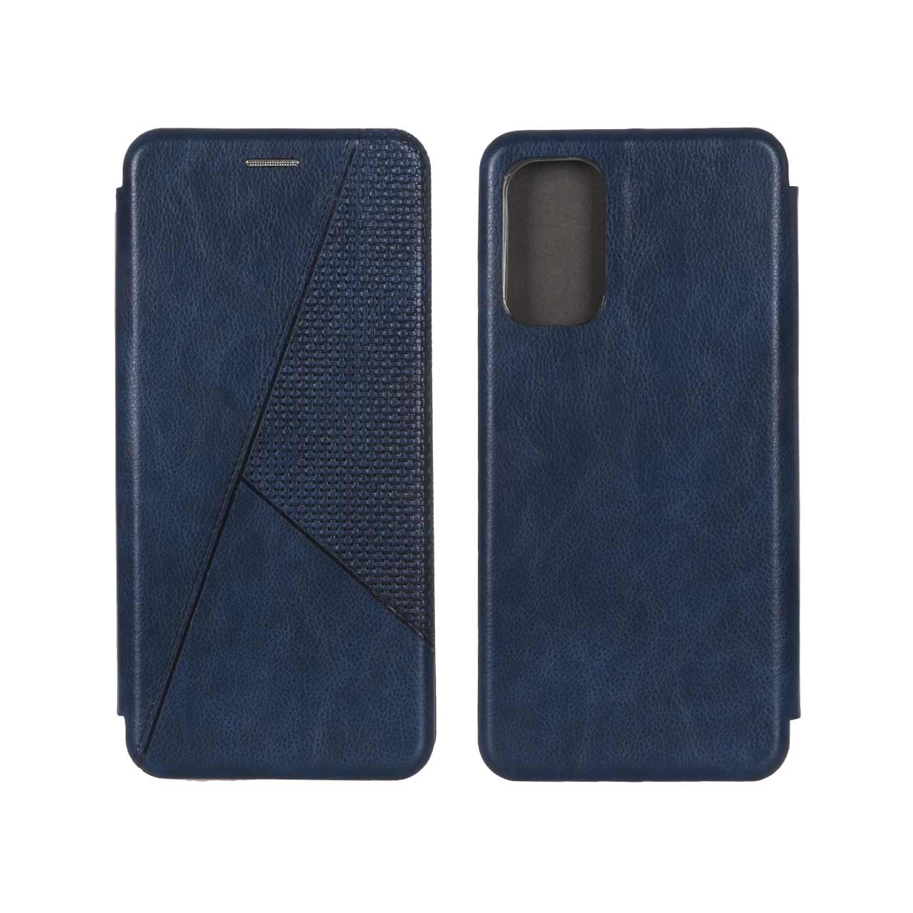 کیف چرمی موبایل مغناطیسی حصیری مورب Samsung Galaxy M52 - سرمه ای