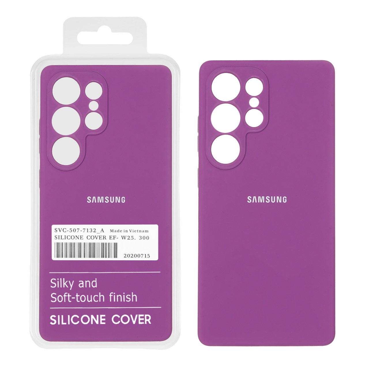 قاب سیلیکونی پاک کنی اورجینال درجه یک Samsung Galaxy S25 Ultra - ارغوانی (پک دار)