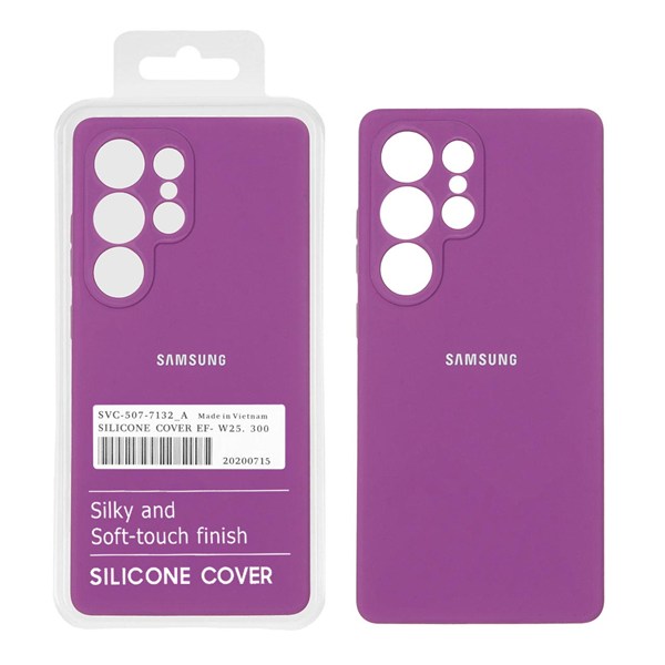 قاب سیلیکونی پاک کنی اورجینال درجه یک Samsung Galaxy S25 Ultra - ارغوانی (پک دار)