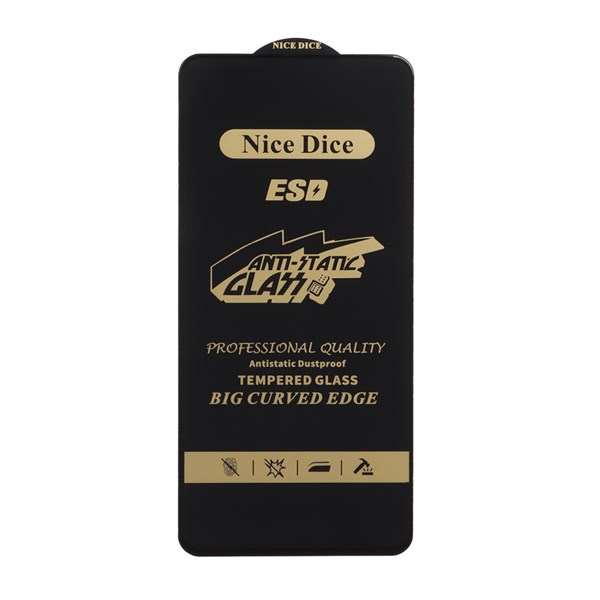 محافظ صفحه نمایش شیشه ای Full Cover ESD Anti Static - Nice Dice مدل Xiaomi Redmi Note 13 4G / Poco M7 Pro 5G (بدون پک)