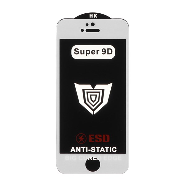 محافظ صفحه نمایش شیشه ای Full Cover ESD Anti Static - Super 9D مدل Apple iPhone 5 /Apple iPhone 5s (بدون پک) - سفید