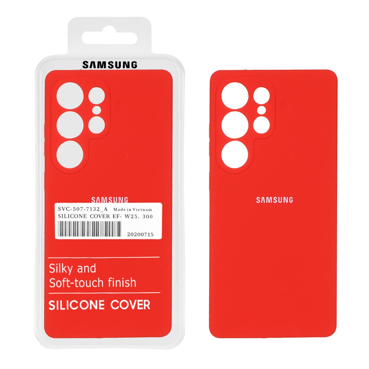 قاب سیلیکونی پاک کنی اورجینال درجه یک Samsung Galaxy S25 Ultra - قرمز (پک دار)