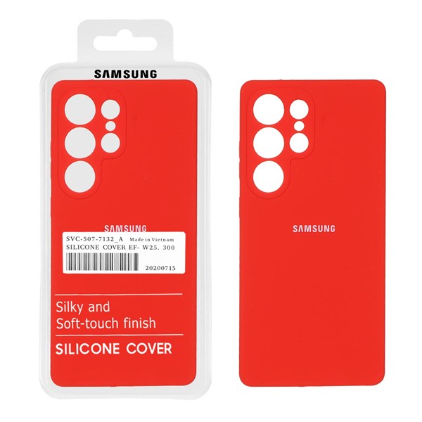 قاب سیلیکونی پاک کنی اورجینال درجه یک Samsung Galaxy S25 Ultra - قرمز (پک دار)