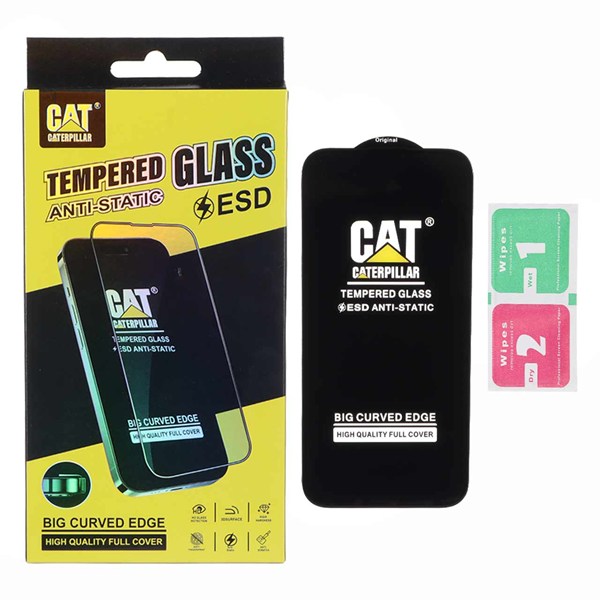 محافظ صفحه نمایش شیشه ای Anti Static - ESD Caterpillar مدل Apple iPhone 16 Pro Max - مشکی (پک دار)