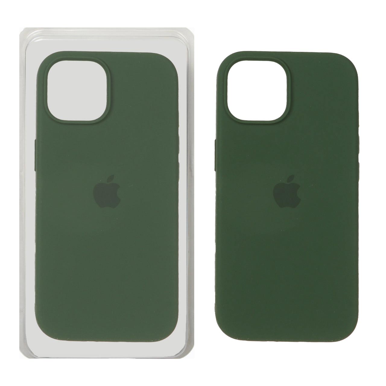 قاب سیلیکونی پاک کنی اورجینال Apple iPhone 15 / iPhone 14 / iPhone 13  - سبز ارتشی (پک دار)