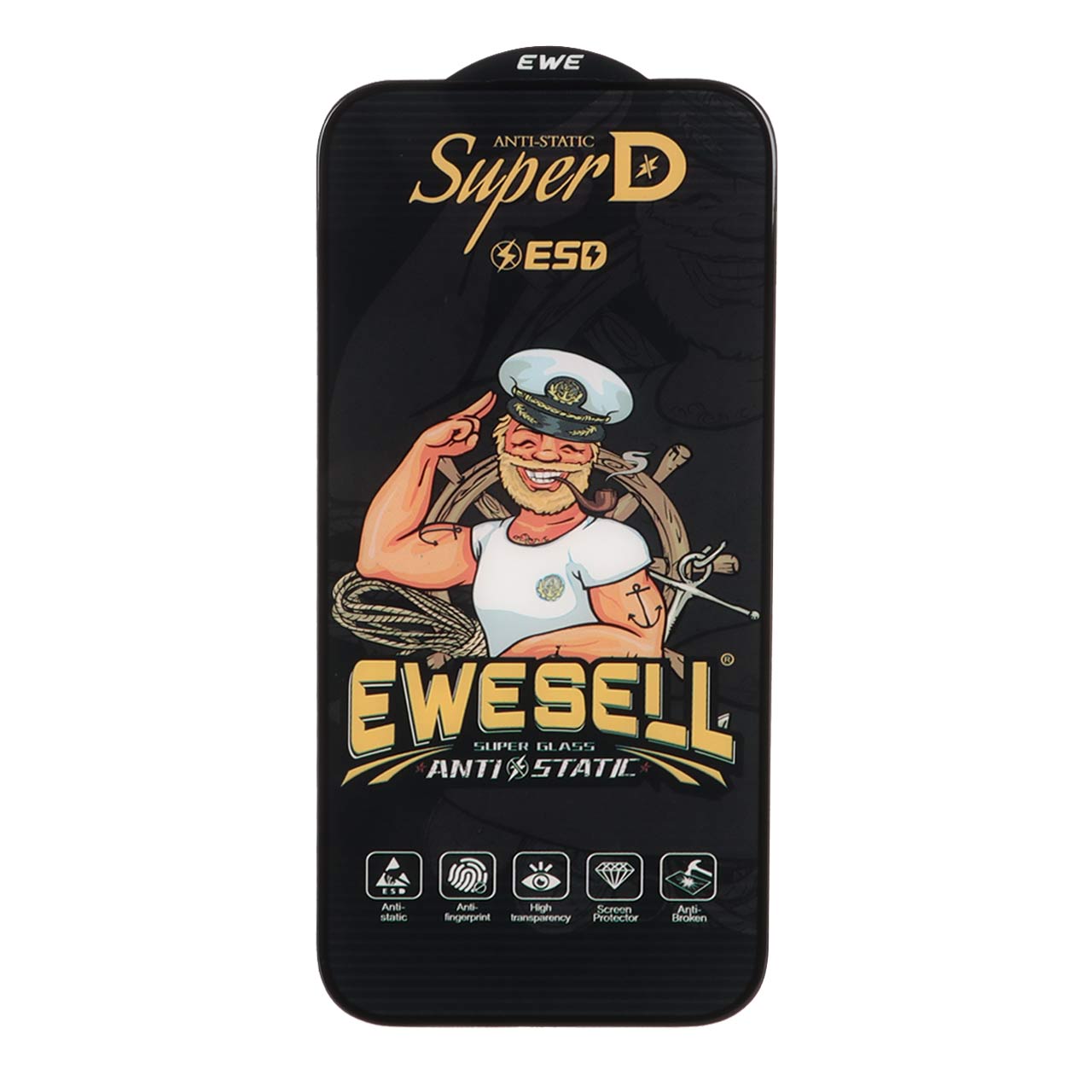 محافظ صفحه نمایش شیشه ای Full Cover Super D Esd Ewesell مدل Apple iPhone 17 / iPhone 16 Pro (بدون پک)