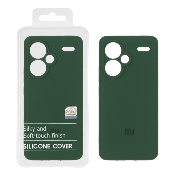 قاب سیلیکونی پاک کنی اورجینال Master Quality مدل Xiaomi Redmi Note 13 Pro Plus 5G - سبز تیره (پک دار)