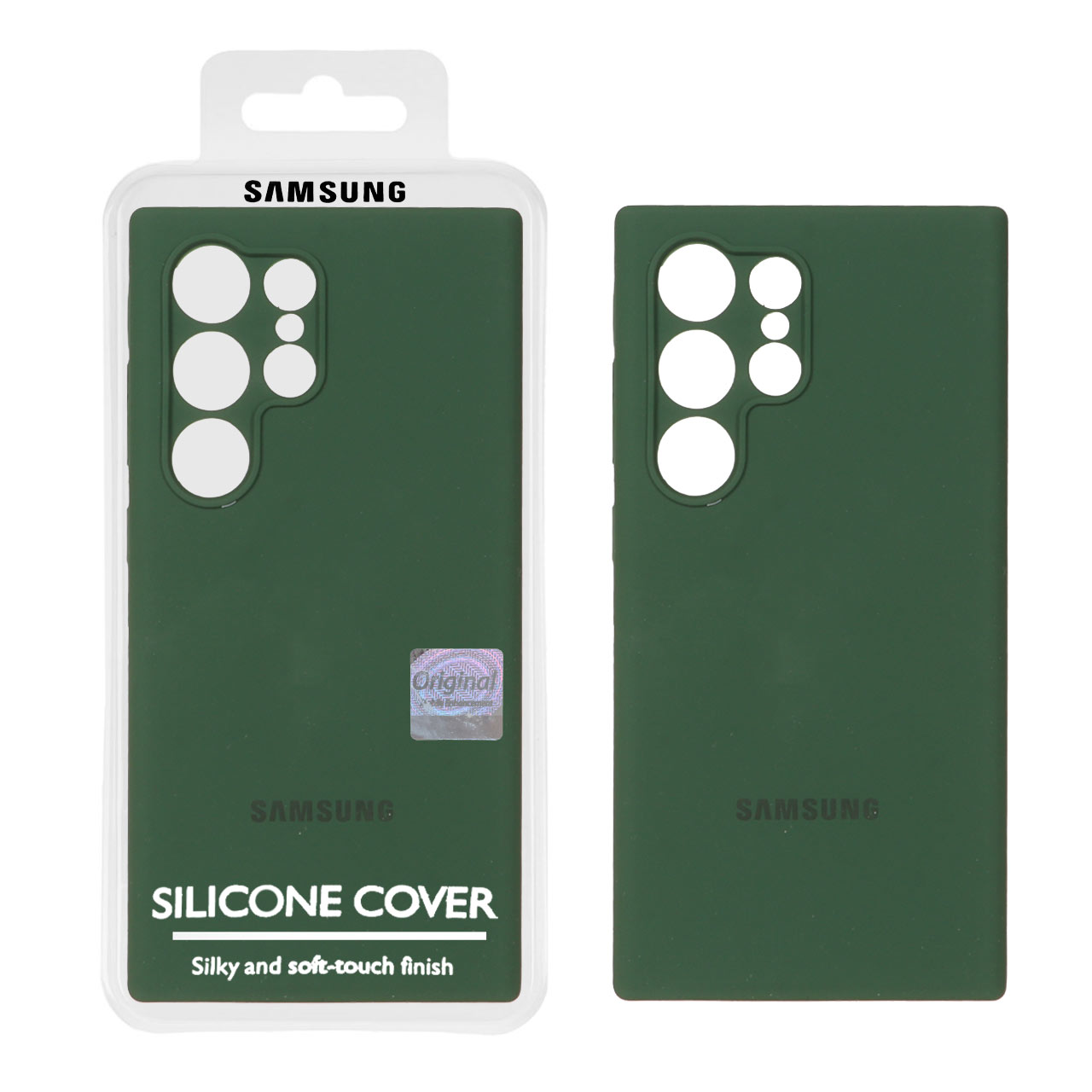 قاب سیلیکونی پاک کنی اورجینال Master Quality مدل Samsung Galaxy S24 Ultra - سبز تیره (پک دار)