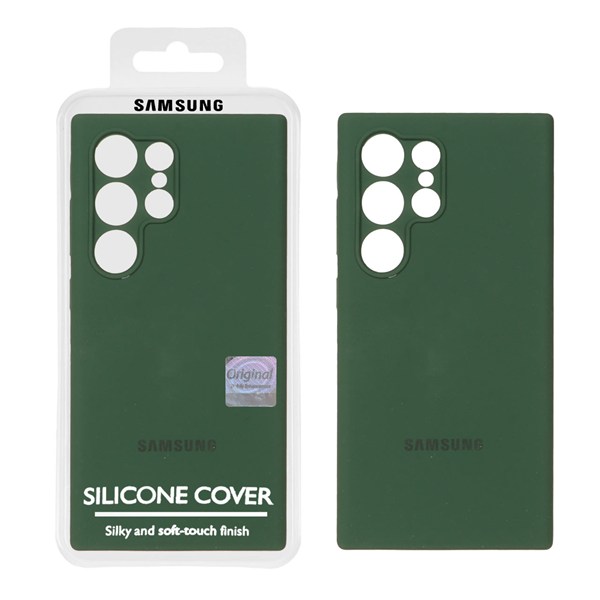 قاب سیلیکونی پاک کنی اورجینال Master Quality مدل Samsung Galaxy S24 Ultra - سبز تیره (پک دار)