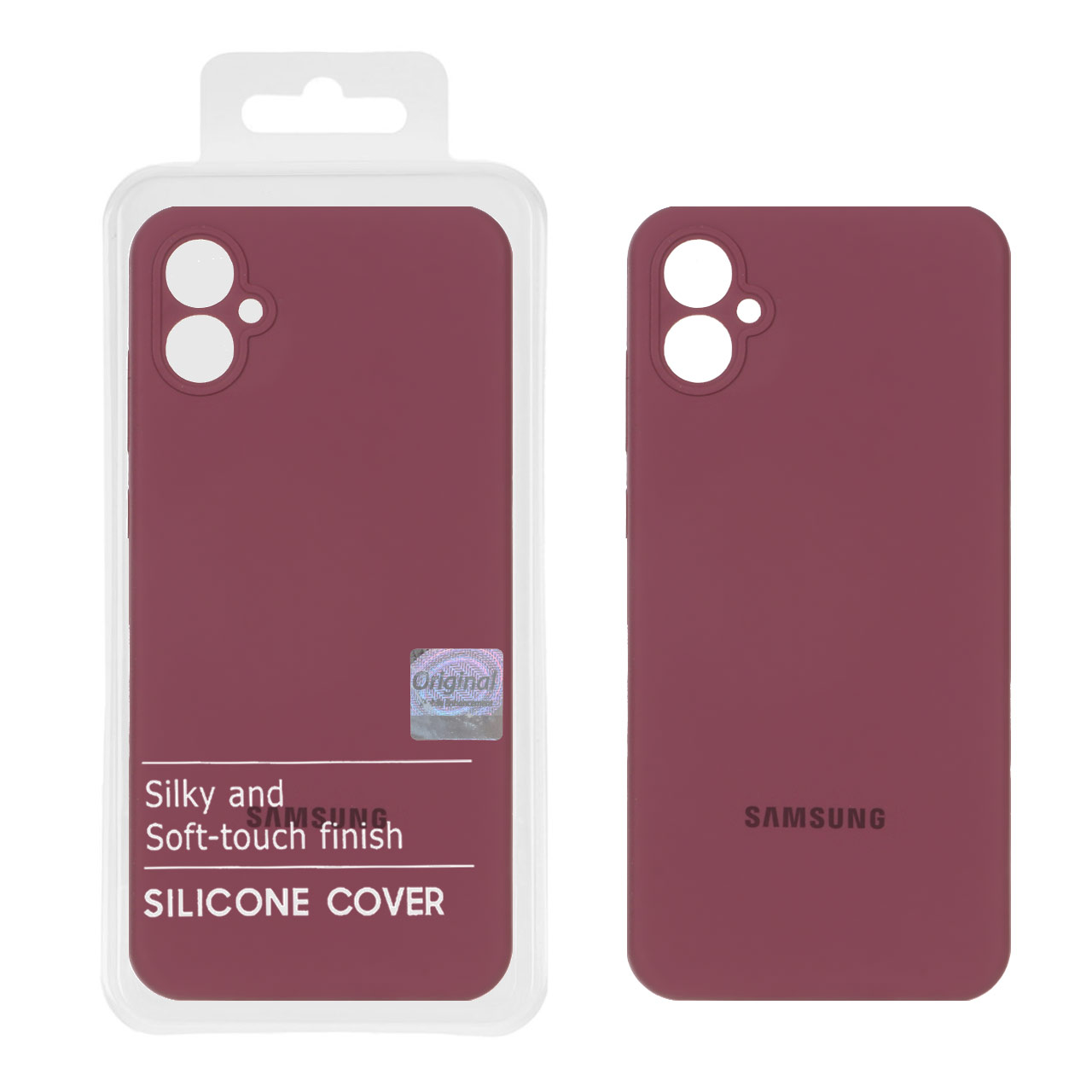 قاب سیلیکونی پاک کنی اورجینال Master Quality مدل Samsung Galaxy A05 - زرشکی (پک دار)