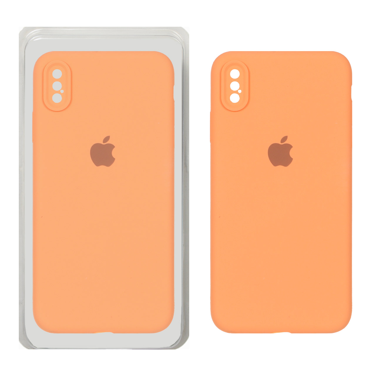 قاب سیلیکونی پاک کنی محافظ لنزدار اورجینال Apple iPhone X Max / iPhone XS Max - نارنجی (پک دار)
