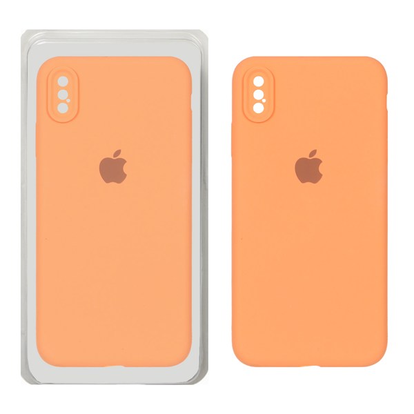 قاب سیلیکونی پاک کنی محافظ لنزدار اورجینال Apple iPhone X Max / iPhone XS Max - نارنجی (پک دار)