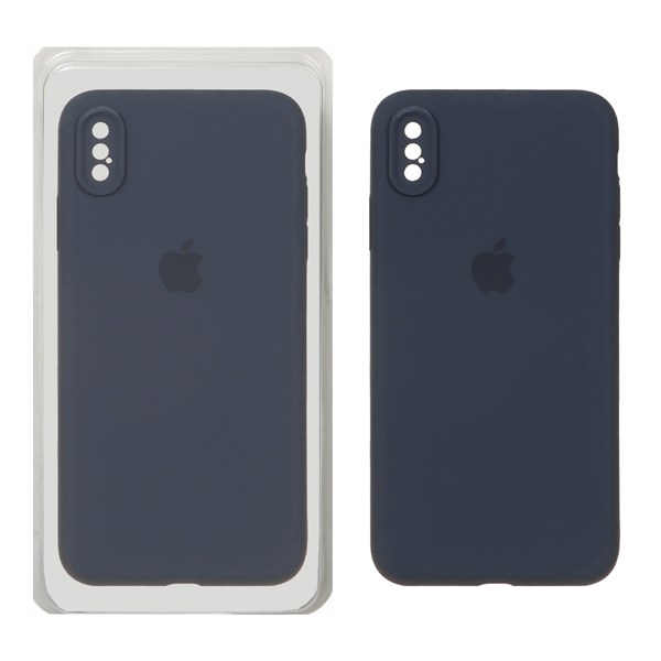 قاب سیلیکونی پاک کنی محافظ لنزدار اورجینال Apple iPhone X Max / iPhone XS Max - سرمه ای تیره (پک دار)